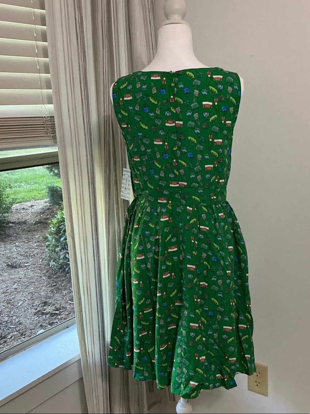 Tulip B Green Sleeveless Printed Cotton Dress - Picture 3 of 4
